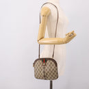 GUCCI GG Supreme Web Sherry Line Bag PVC Beige Gold 904 02 047 Auth BA15648-22