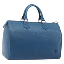 LOUIS VUITTON Epi Speedy 35 Hand Bag Toledo Blue M42995 LV Auth BA15651-1