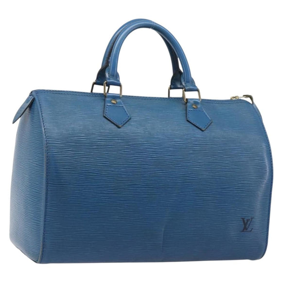 LOUIS VUITTON Epi Speedy 35 Hand Bag Toledo Blue M42995 LV Auth BA15651