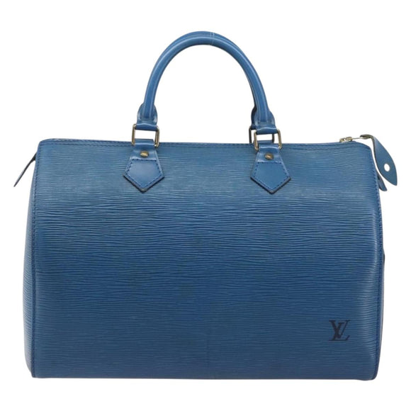 LOUIS VUITTON Epi Speedy 35 Hand Bag Toledo Blue M42995 LV Auth BA15651