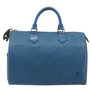 LOUIS VUITTON Epi Speedy 35 Hand Bag Toledo Blue M42995 LV Auth BA15651-3