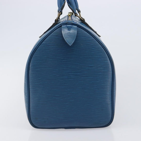 LOUIS VUITTON Epi Speedy 35 Hand Bag Toledo Blue M42995 LV Auth BA15651