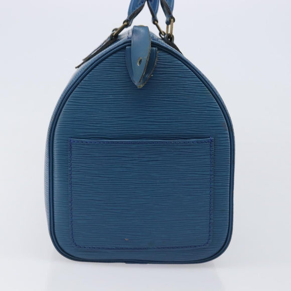 LOUIS VUITTON Epi Speedy 35 Hand Bag Toledo Blue M42995 LV Auth BA15651