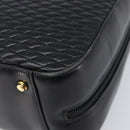 BALLY Hand Bag Leather Black Gold Auth BA15655A-9