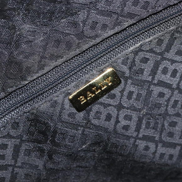 BALLY Hand Bag Leather Black Gold Auth BA15655A