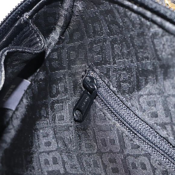 BALLY Hand Bag Leather Black Gold Auth BA15655A