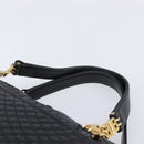 BALLY Hand Bag Leather Black Gold Auth BA15655A-8