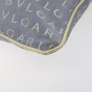 BVLGARI Logo Mania Shoulder Bag Nylon Light Blue Silver Auth BA1566-9