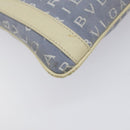 BVLGARI Logo Mania Shoulder Bag Nylon Light Blue Silver Auth BA1566-16