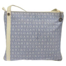 BVLGARI Logo Mania Shoulder Bag Nylon Light Blue Silver Auth BA1566-2