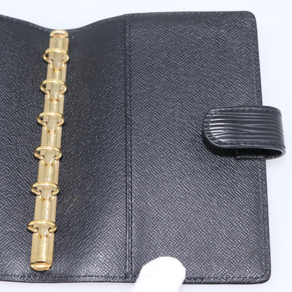 LOUIS VUITTON Epi Agenda PM Day Planner Cover Black R20092 LV Auth BA15663