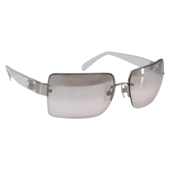 CHANEL Rimless Sunglasses plastic Clear CC Auth BA15664M