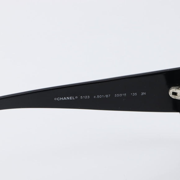 CHANEL Sunglasses plastic Black CC Auth BA15678V