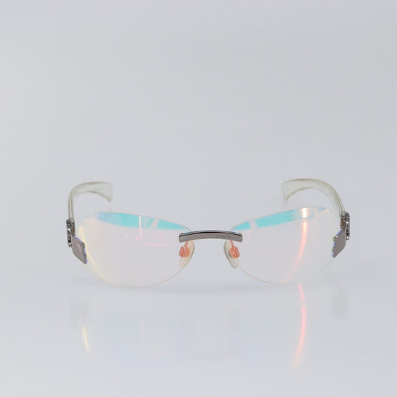 CHANEL Rimless Sunglasses plastic Clear CC Auth BA15679