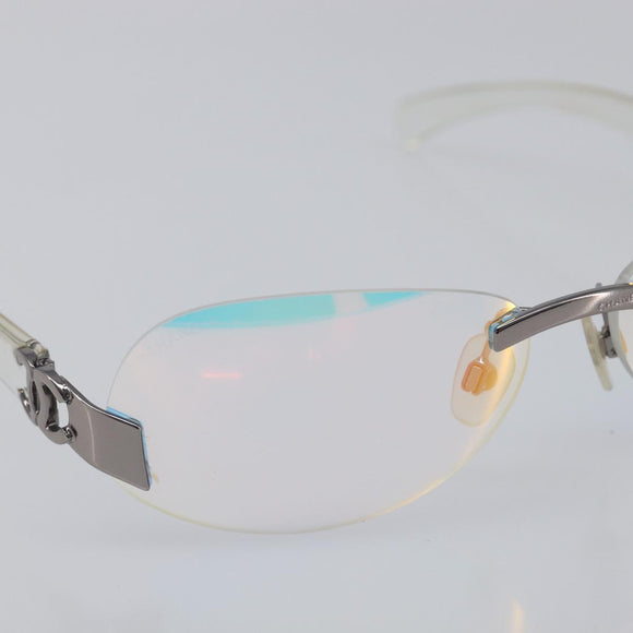 CHANEL Rimless Sunglasses plastic Clear CC Auth BA15679
