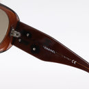 CHANEL Camelia Sunglasses plastic Brown CC Auth BA15680-11