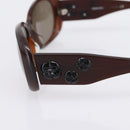 CHANEL Camelia Sunglasses plastic Brown CC Auth BA15680-7