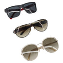 BVLGARI Gucci Givenchy Sunglasses plastic 4 Set Black Brown Auth BA15689-1