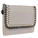 Stella MacCartney Falabella Trifold Wallet Suede Silver 540021 Auth BA15693V-1