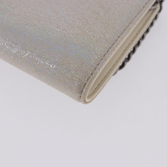Stella MacCartney Falabella Trifold Wallet Suede Silver 540021 Auth BA15693V