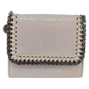 Stella MacCartney Falabella Trifold Wallet Suede Silver 540021 Auth BA15693V-13