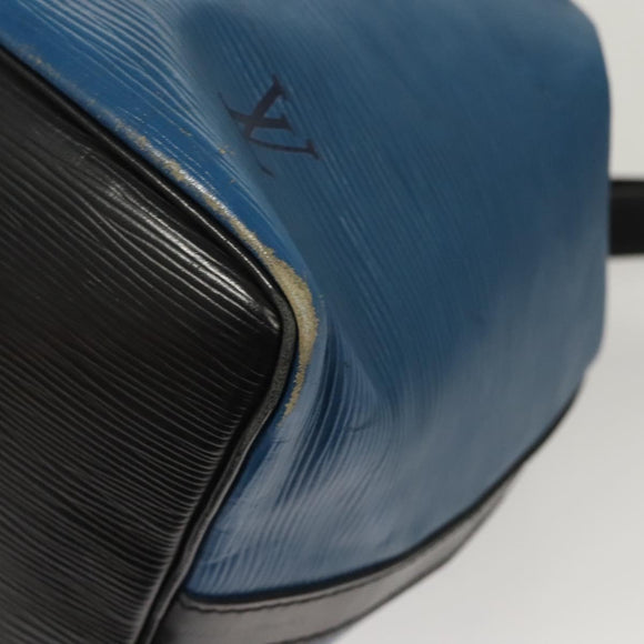 LOUIS VUITTON Epi Petit Noe Shoulder Bag Bicolor Black Blue M44152 Auth BA1570
