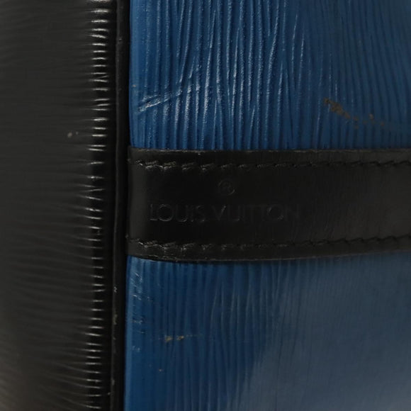 LOUIS VUITTON Epi Petit Noe Shoulder Bag Bicolor Black Blue M44152 Auth BA1570