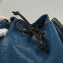 LOUIS VUITTON Epi Petit Noe Shoulder Bag Bicolor Black Blue M44152 Auth BA1570-19