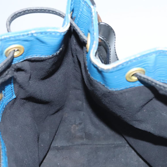 LOUIS VUITTON Epi Petit Noe Shoulder Bag Bicolor Black Blue M44152 Auth BA1570
