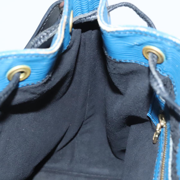 LOUIS VUITTON Epi Petit Noe Shoulder Bag Bicolor Black Blue M44152 Auth BA1570