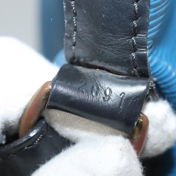 LOUIS VUITTON Epi Petit Noe Shoulder Bag Bicolor Black Blue M44152 Auth BA1570