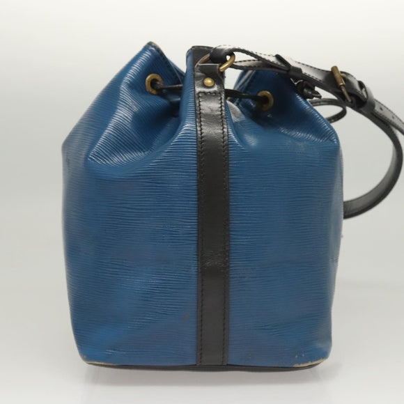LOUIS VUITTON Epi Petit Noe Shoulder Bag Bicolor Black Blue M44152 Auth BA1570