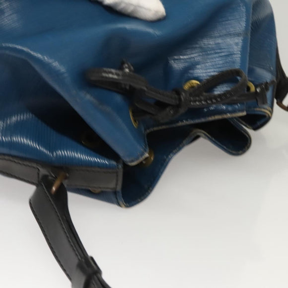 LOUIS VUITTON Epi Petit Noe Shoulder Bag Bicolor Black Blue M44152 Auth BA1570