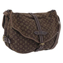 LOUIS VUITTON Monogram Mini Lin Saumur 30 Bag Brown Fuzan M95227 LV Auth BA15702-1