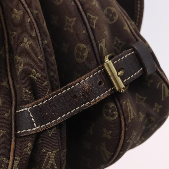 LOUIS VUITTON Monogram Mini Lin Saumur 30 Bag Brown Fuzan M95227 LV Auth BA15702