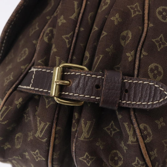 LOUIS VUITTON Monogram Mini Lin Saumur 30 Bag Brown Fuzan M95227 LV Auth BA15702