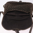 LOUIS VUITTON Monogram Mini Lin Saumur 30 Bag Brown Fuzan M95227 LV Auth BA15702-29