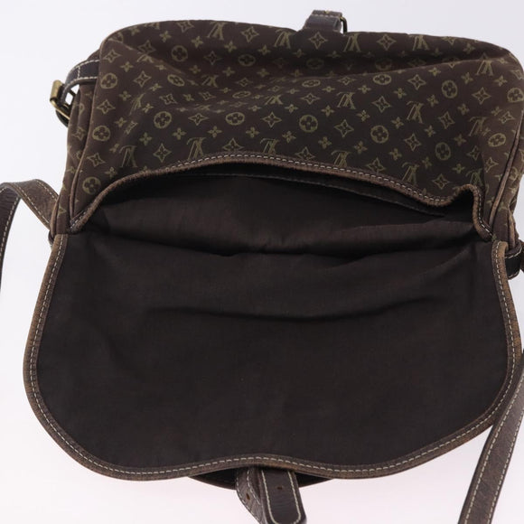 LOUIS VUITTON Monogram Mini Lin Saumur 30 Bag Brown Fuzan M95227 LV Auth BA15702