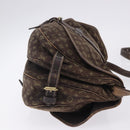 LOUIS VUITTON Monogram Mini Lin Saumur 30 Bag Brown Fuzan M95227 LV Auth BA15702-4