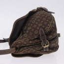 LOUIS VUITTON Monogram Mini Lin Saumur 30 Bag Brown Fuzan M95227 LV Auth BA15702-5