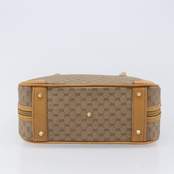 GUCCI Micro GG Supreme Hand Bag PVC Beige Gold 000 39 0030 Auth BA15706