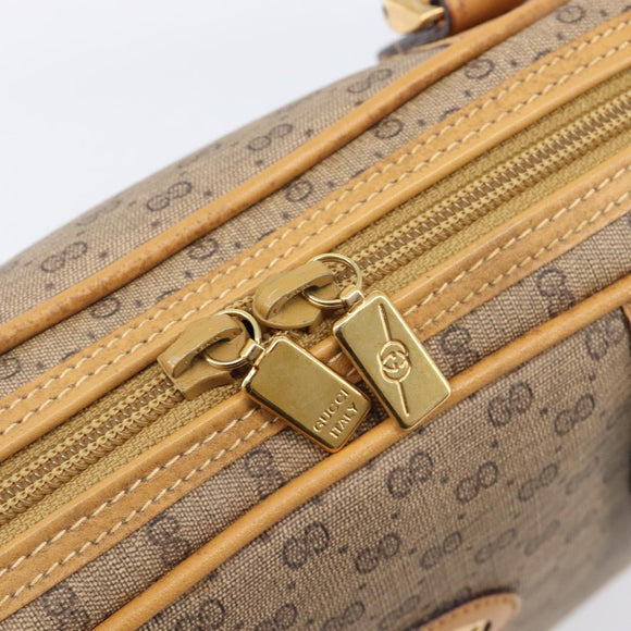 GUCCI Micro GG Supreme Hand Bag PVC Beige Gold 000 39 0030 Auth BA15706
