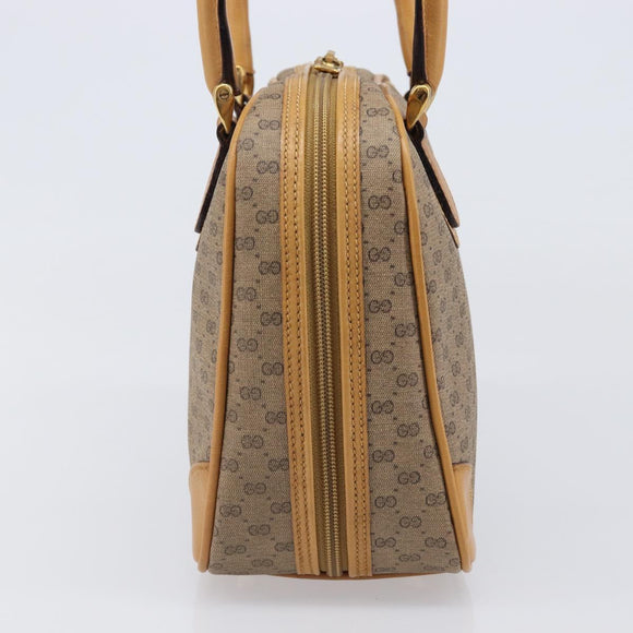 GUCCI Micro GG Supreme Hand Bag PVC Beige Gold 000 39 0030 Auth BA15706
