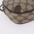 GUCCI GG Supreme Web Sherry Line Bag PVC Beige Gold 156 02 066 Auth BA15707-9