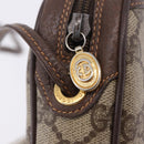 GUCCI GG Supreme Web Sherry Line Bag PVC Beige Gold 156 02 066 Auth BA15707-10