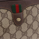GUCCI GG Supreme Web Sherry Line Bag PVC Beige Gold 156 02 066 Auth BA15707-17