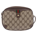 GUCCI GG Supreme Web Sherry Line Bag PVC Beige Gold 156 02 066 Auth BA15707-13