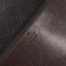 GUCCI GG Canvas Hand Bag Dark Brown Silver 28893 Auth BA15708-14