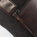 GUCCI GG Canvas Hand Bag Dark Brown Silver 28893 Auth BA15708-15