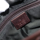 GUCCI GG Canvas Hand Bag Dark Brown Silver 28893 Auth BA15708-17